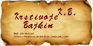 Krstivoje Bajkin vizit kartica